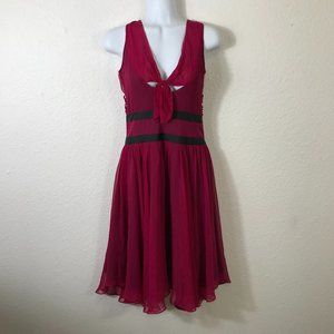 Chloe Dress XS Silk Maroon Sleeveless Party